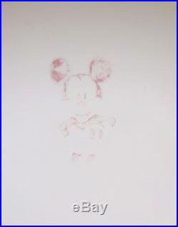 Andy Warhol Original Signed Ink & Watercolor Mixed Media Mickey Mouse