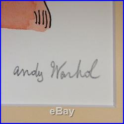 Andy Warhol Original Signed Ink & Watercolor Mixed Media Sam The Cat