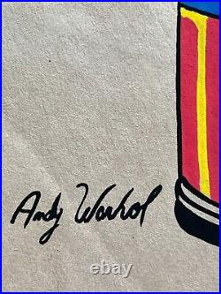 Andy Warhol painting on old paper (Handmade) signed and stamped mixed media -ART