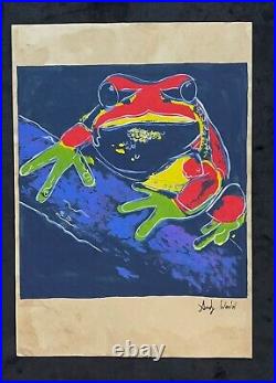 Andy Warhol painting on paper (Handmade) signed and stamped mixed media
