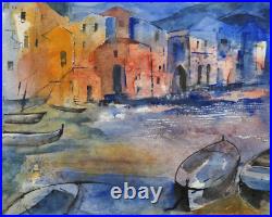 Anne Swankie (contemporary) Mixed Media. Sicilian Harbour
