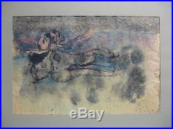 Arnaldo Coen'64 Surreal Abstract Mixed Media Listed Mexican Modernist Artist