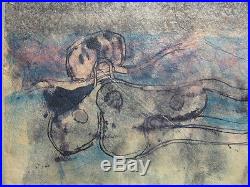 Arnaldo Coen'64 Surreal Abstract Mixed Media Listed Mexican Modernist Artist