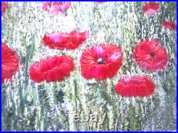 Art Sale -Original Stump Work Painting by the Artist Mary Broughton poppies