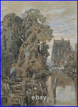 Attrib. Samuel Gillespie Prout (1822-1911)- Mixed Media, Abbeville on the Somme