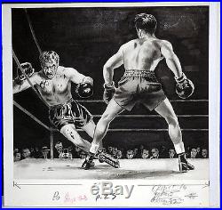 BOXING Fight ORIGINAL Illustration PULP ART Magazine Rocky Blood RAGING BULL VTG