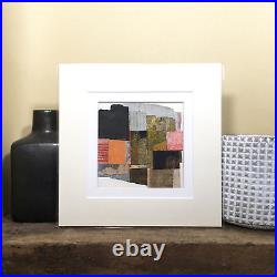 BRICOLAGE IV Original Abstract Painting, Modern Cubist Mixed Media signed art