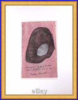 Barbara Hepworth Original Drawing Hand Signed Inscribed Dated Titled Mixed Media