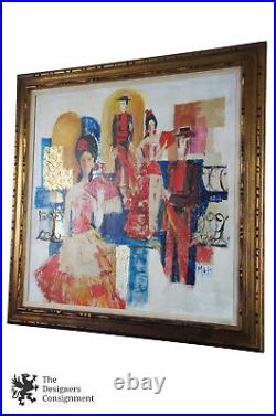 Barbara Mari Berkman 44 Mixed Media Oil Painting Flamenco Dancers Bullfighter