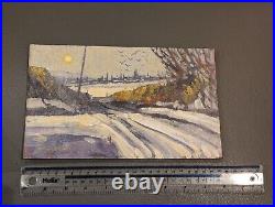 Barry Hudson Original Signed Oil Board C. 2013 Winter Scene Impressionist 25.3mm