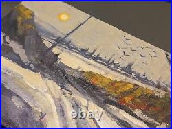 Barry Hudson Original Signed Oil Board C. 2013 Winter Scene Impressionist 25.3mm