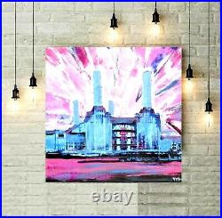 Battersea Power Station London Painting on Canvas Modern Contemporary Style 2022