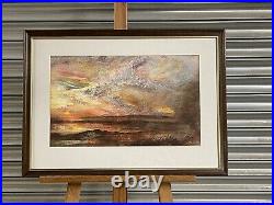 Beautiful Atmospheric Mixed Media Painting Titled Sunset by Forest Wearne