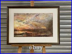 Beautiful Atmospheric Mixed Media Painting Titled Sunset by Forest Wearne