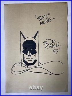 Bob Kane Drawing on paper (Handmade) signed and stamped mixed media vtg art