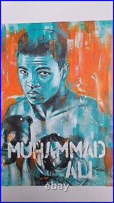 Boxing wall art Muhammed Ali, Mixed Media On Paper