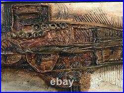 Brutalist Relief Painting St Ives Abstract Modernist Mid Century Sculptural