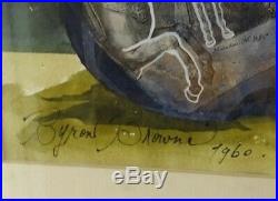 Byron Browne (1907-1961) Listed Museum Art Original Painting Gouache Mixed Media