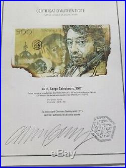 C215 Christian Guemy 500 Francs Banknote Serge Gainsbourg (Invader/Banksy int.)