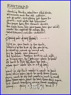 CHEMLAB Jared Louche's unique handmade lyric book BURNOUT signed TERRA INFIRMA