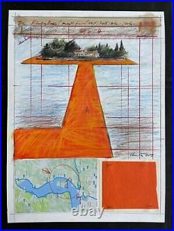 CHRISTO mixedmedia on Shoeller cardboard of 70's