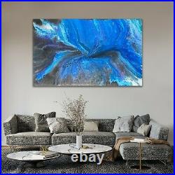 Canvas ABSTRACT Painting Modern Wall Art Framed Large Signed USA Artist X Willis