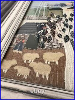 Carola Gordon original textile collage titled Queensland Sheep station