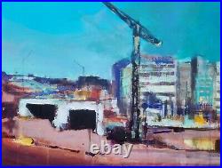 Changing Skyline of Birmingham1. Original Mixed Media on Canvas