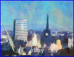 Changing Skyline of Birmingham 2. Original Mixed Media on Canvas
