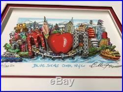 Charles Fazzino 3D Artwork Blue Skies Over New York Deluxe Edition Signed Red