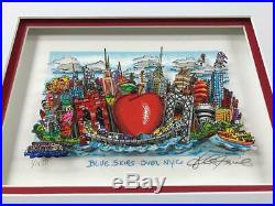 Charles Fazzino 3D Artwork Blue Skies Over New York Signed & Numbered Red