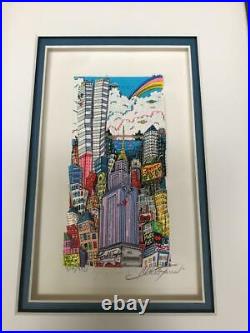 Charles Fazzino 3D Artwork Flying over New York Signed & Numbered Rare 1997