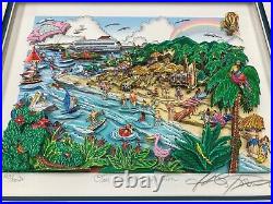 Charles Fazzino 3D Artwork Our Carbbean Vacation Signed & Numbered Deluxe Ed