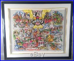 Charles Fazzino 3D Pop Art Mickey's World Tour Walt Disney LE 22/600