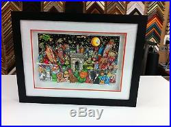 Charles Fazzino 3 D Artwork Ghost, Good Time, and Gridlock Deluxe Ed. Framed