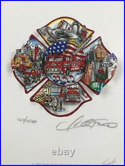 Charles Fazzino A Salute To The Most Brave 3-D Artwork Deluxe Ed Fire Dept