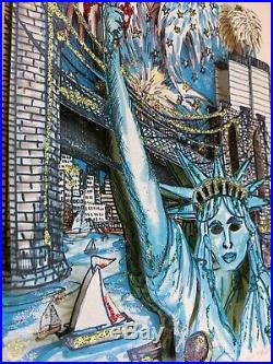 Charles Fazzino LADY LIBERTY 3-D Art Signed 193/475 NYC Skyline Twin Towers WTC