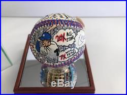 Charles Fazzino Mickey Mantle 3D Hand Painted Baseball 1/1 Autograph NY Yankees