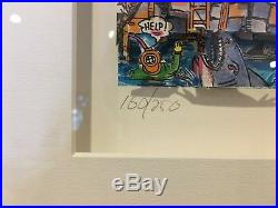 Charles Fazzino Motif #1 1995 Signed #160/250 3D Art 5x9 inches, silver framed