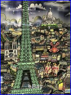 Charles Fazzino Paris Eiffel Tower Aluminum Pop Art Limited Edition
