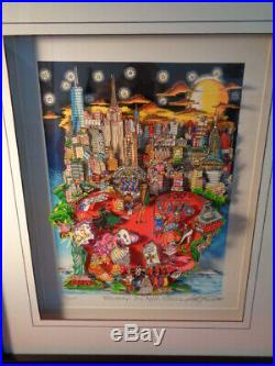 Charles Fazzino Signed & Numbered 28/200DX Broadway's Big Apple Night! 3D Art