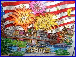 Charles Fazzino Signed & Numbered 3/150 DX Sweet Land of Liberty Sericel WithCOA