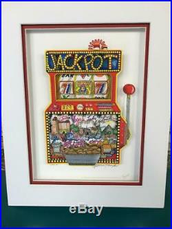 Charles Fazzino Slots of Fun 3-D Art Signed & Number Deluxe Edition Framed