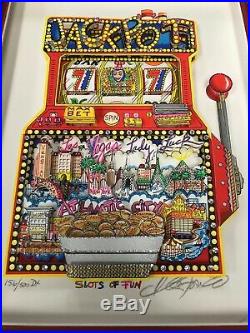 Charles Fazzino Slots of Fun 3-D Art Signed & Number Edition Framed Deluxe