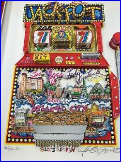 Charles Fazzino Slots of Fun 3-D Artwork Signed & Numbered Deluxe Ed Framed