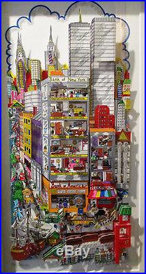 Charles Fazzino You can Bank on it New York 3-D Art Signed Numbered 78/200 DX