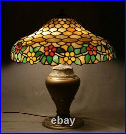 Chicago Mosaic Leaded Glass Table Lamp Colorful Antique