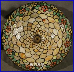 Chicago Mosaic Leaded Glass Table Lamp Colorful Antique