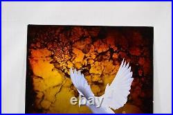 Chris DeRubeis Heavens Dove Butterfly Airbrush Aluminum Mixed Media 12x20