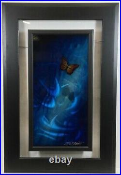 Chris Derubeis Butterfly(Blue) Mixed Media Signed Art Monarch of Frost